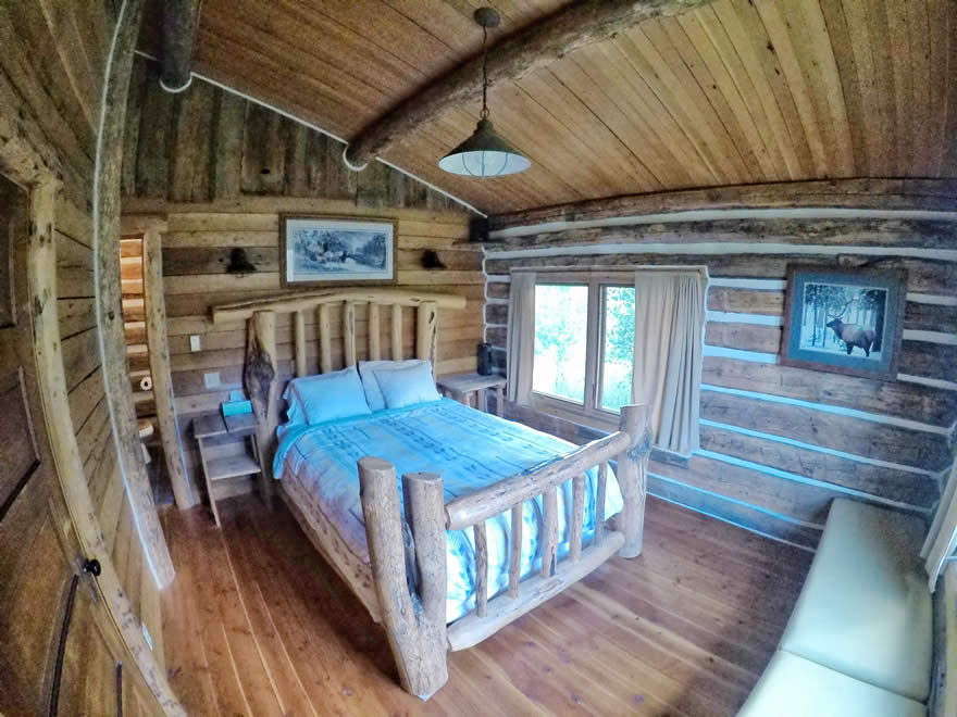 yellowstone national park lodging - sunny slope cabin bedroom