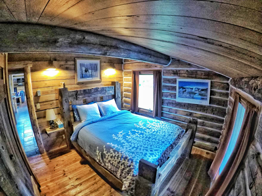 yellowstone national park lodging - sunny slope cabin bedroom